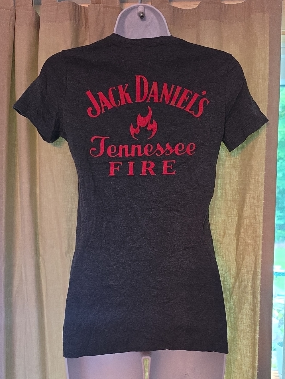 Jack Daniels Black Women's Tennessee Fire Graphic Tee with Red Print